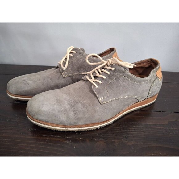 Johnston & Murphy Mens Ashby Gray Nubuck Lace-up Plain Toe/Pre-owned, Sz. 11M EU - Picture 1 of 8